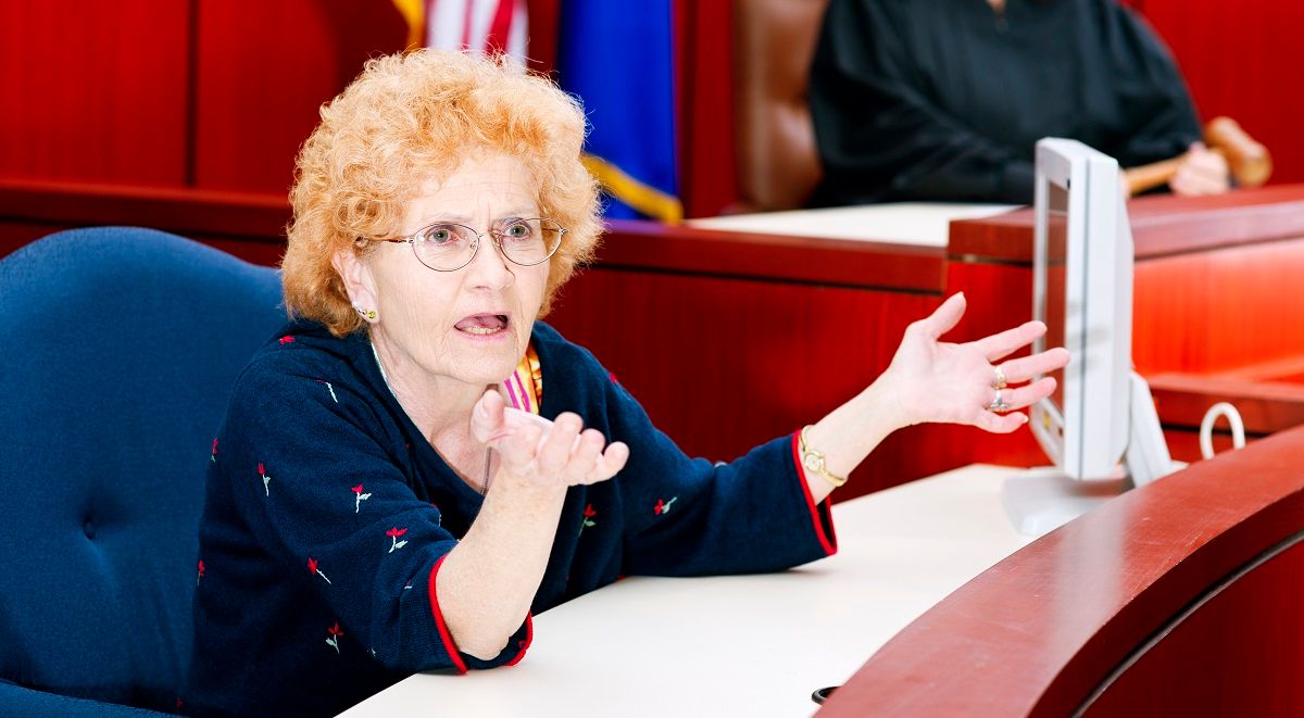 woman testifying