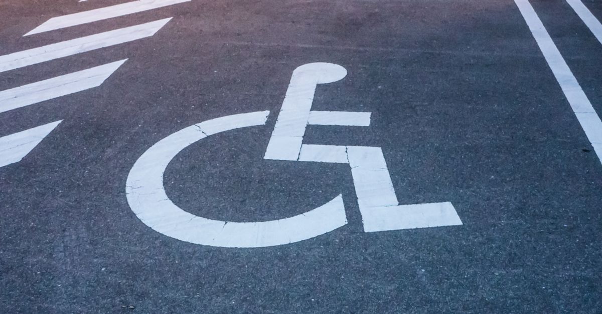 Disabled parking space.