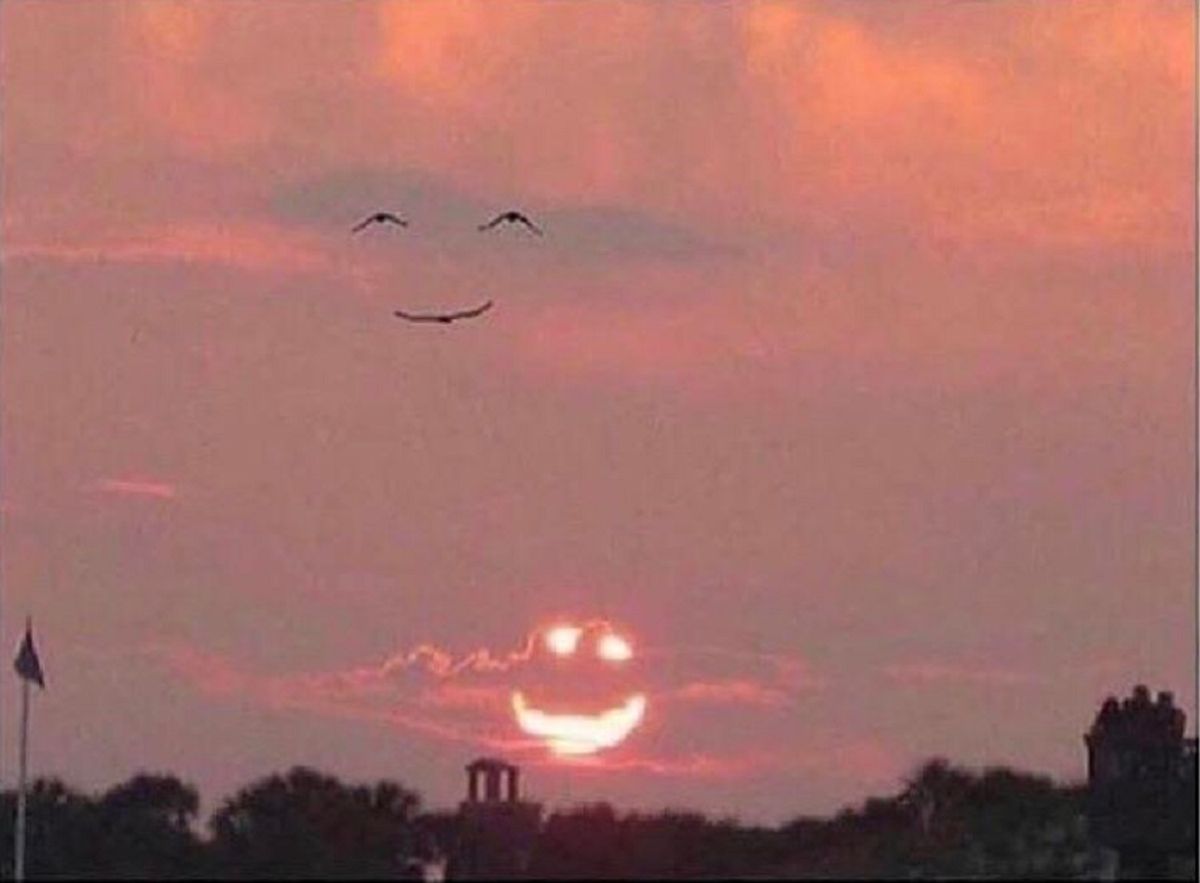 smiling birds and sun