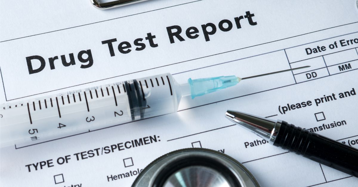 Results of a drug test with a syringe
