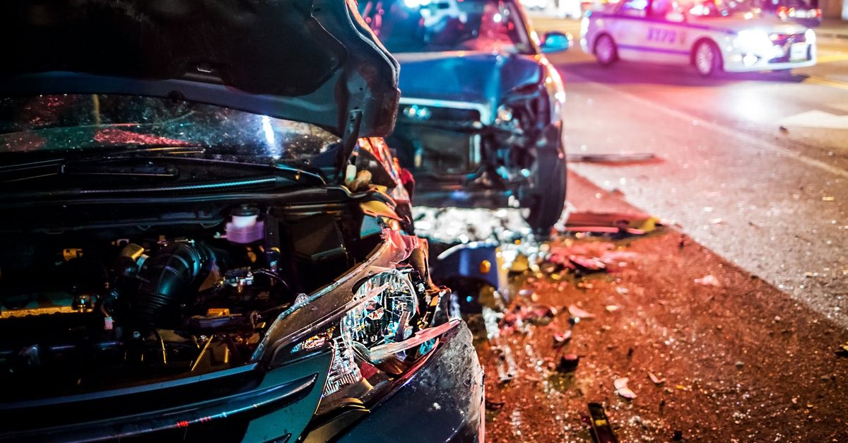 Two cars in accident
