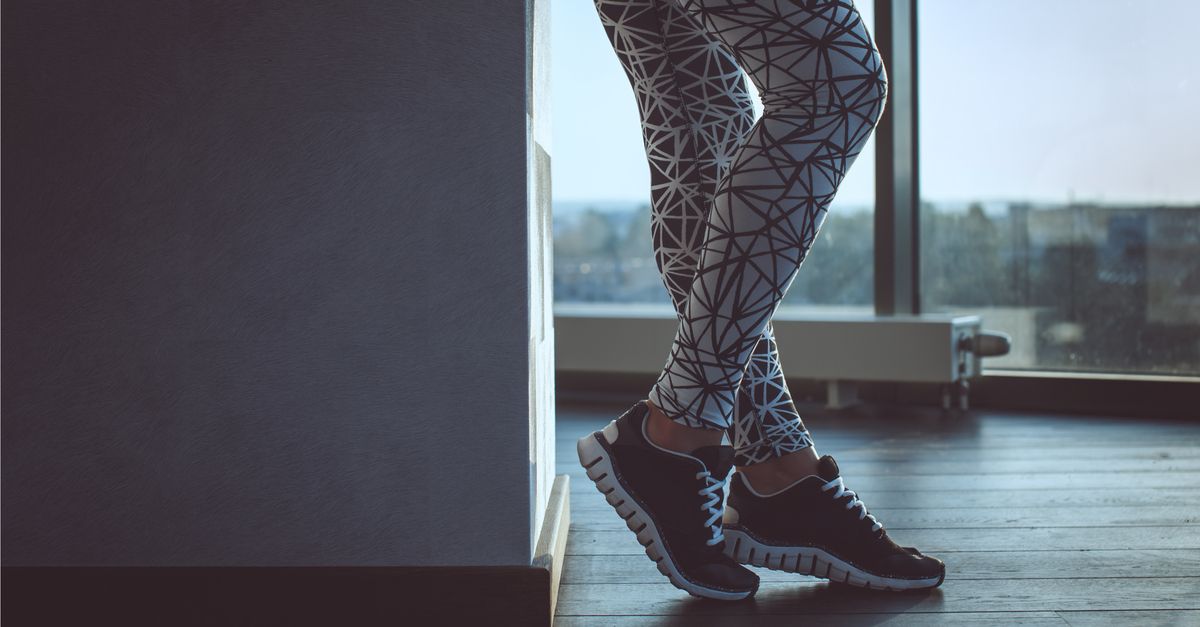 Woman's legs in leggings