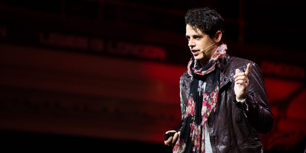 Milo Yiannopoulos performing onstage