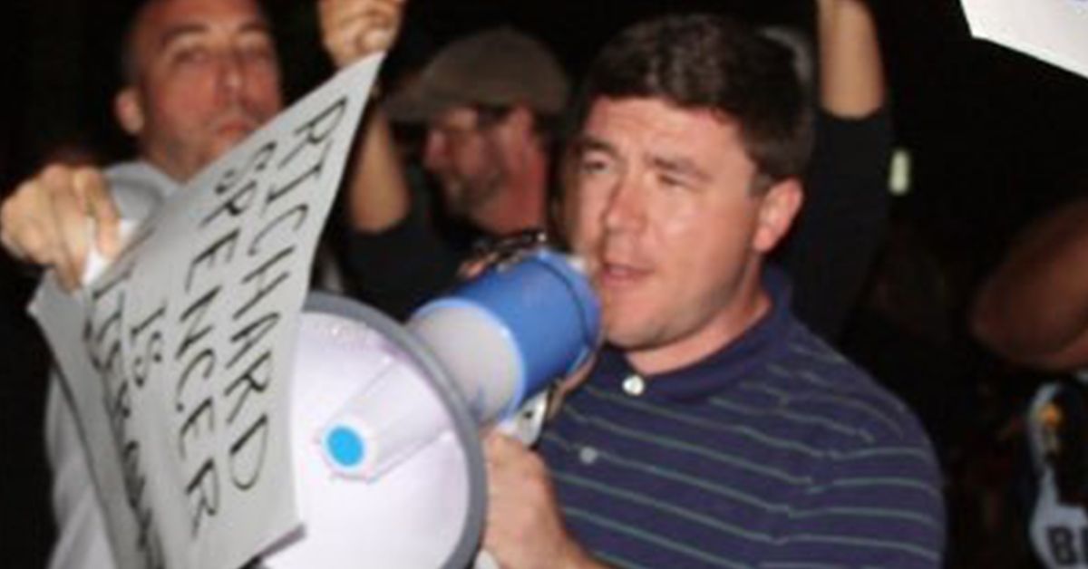 Jason Kessler with bullhorn