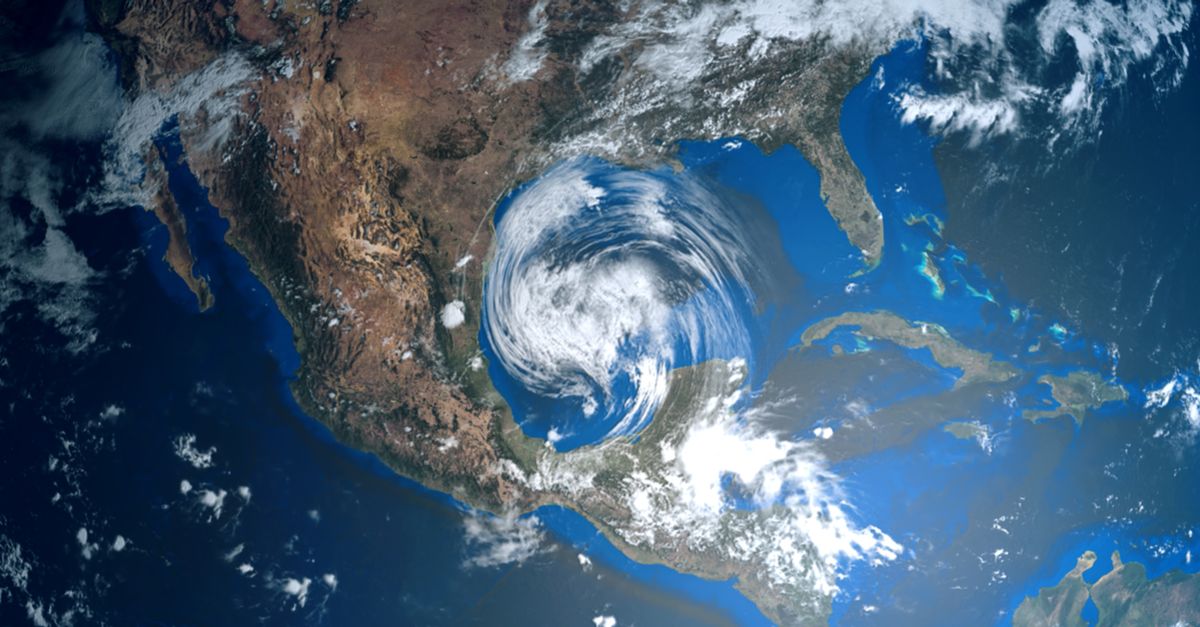 Mockup of a hurricane in the Gulf of Mexico
