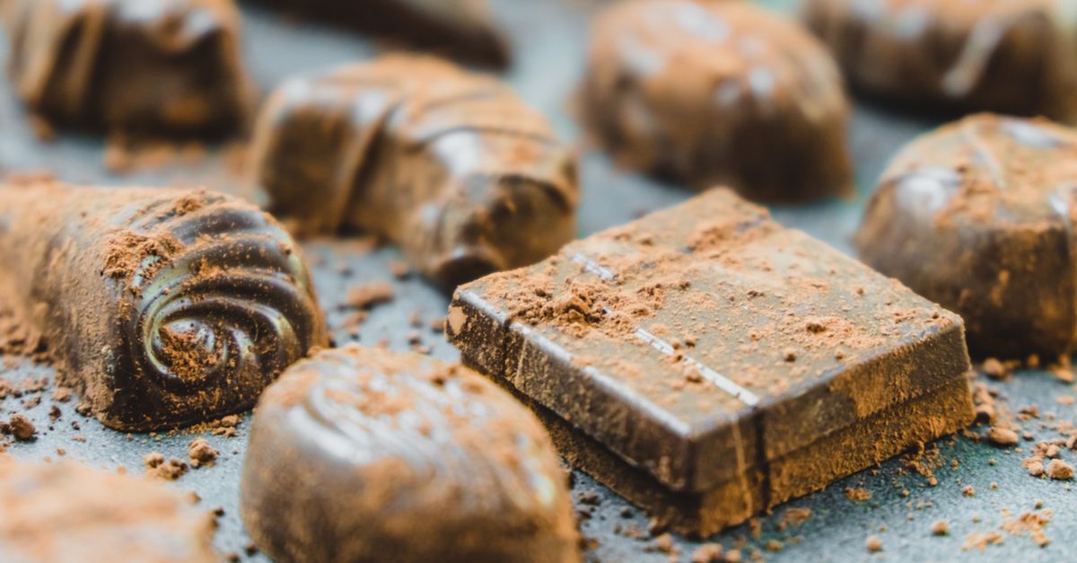 Close-up of chocolate squares