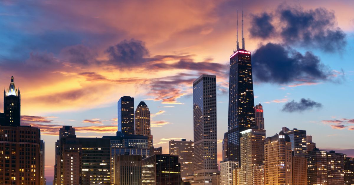 Chicago skyline.