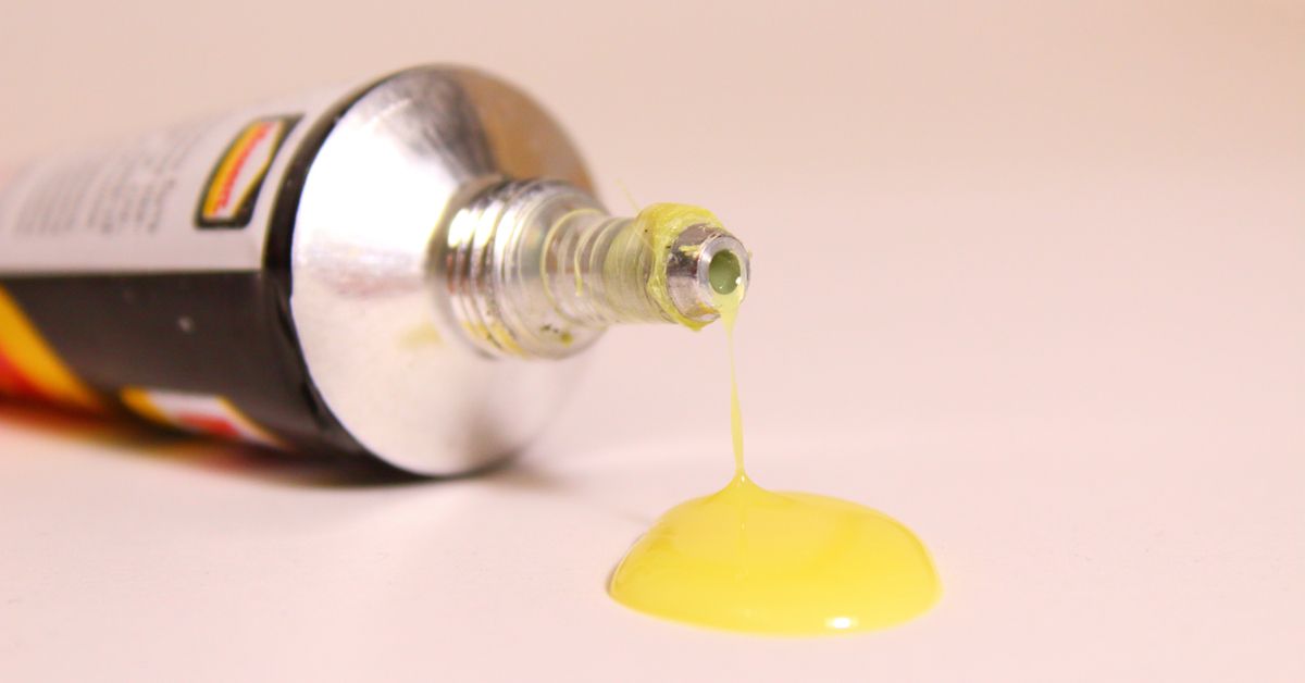Close up of super glue tube