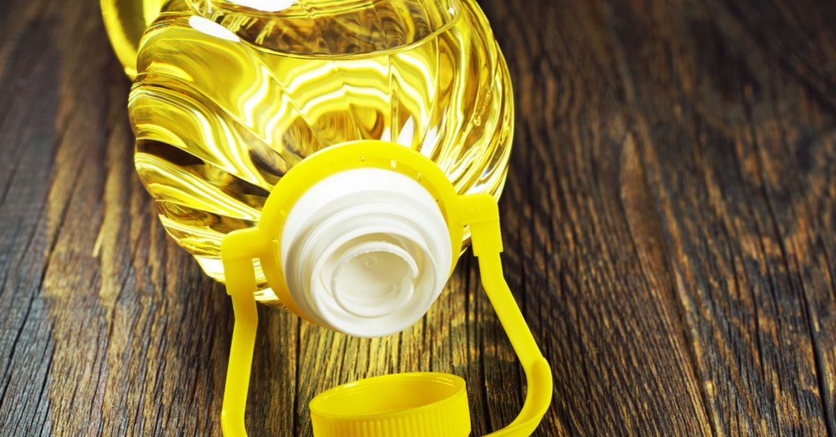 Bottle of canola oil.