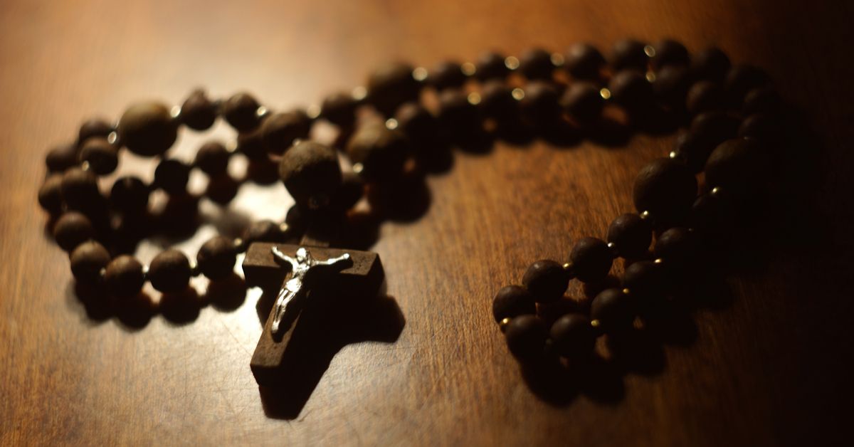 Rosary beads.