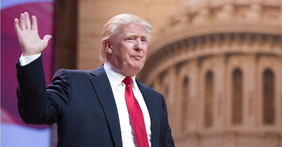 Donald Trump waving.