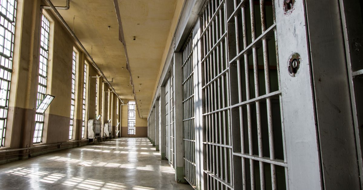 The inside of a prison.