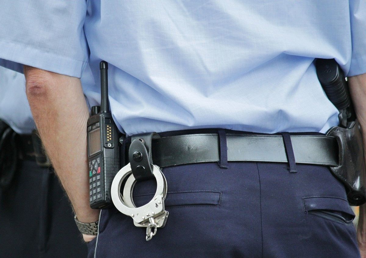 police with handcuffs