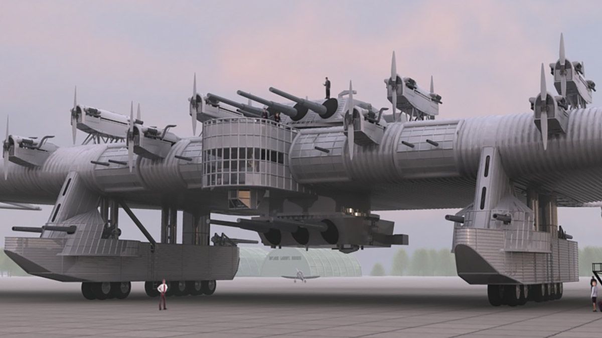 The Kalinin K7 heavy bomber was real, but these images were not.