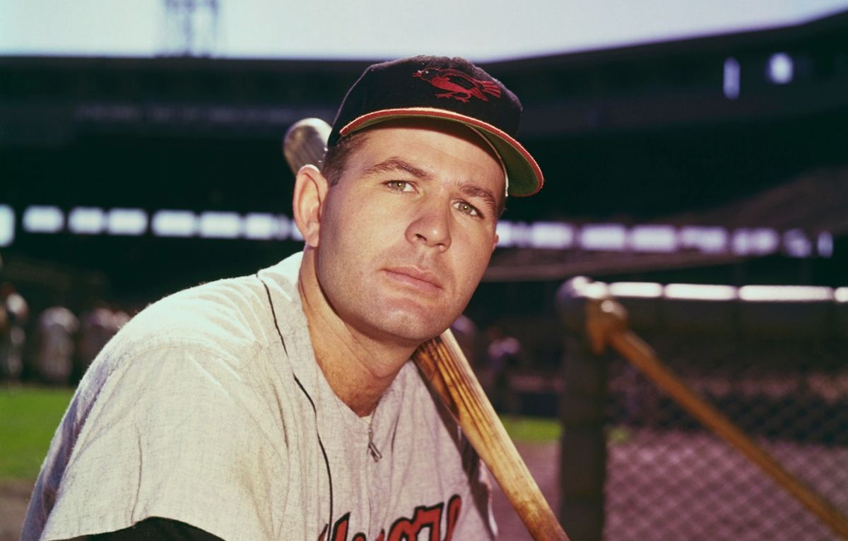 Jim Gentile Posing with Baseball Bat