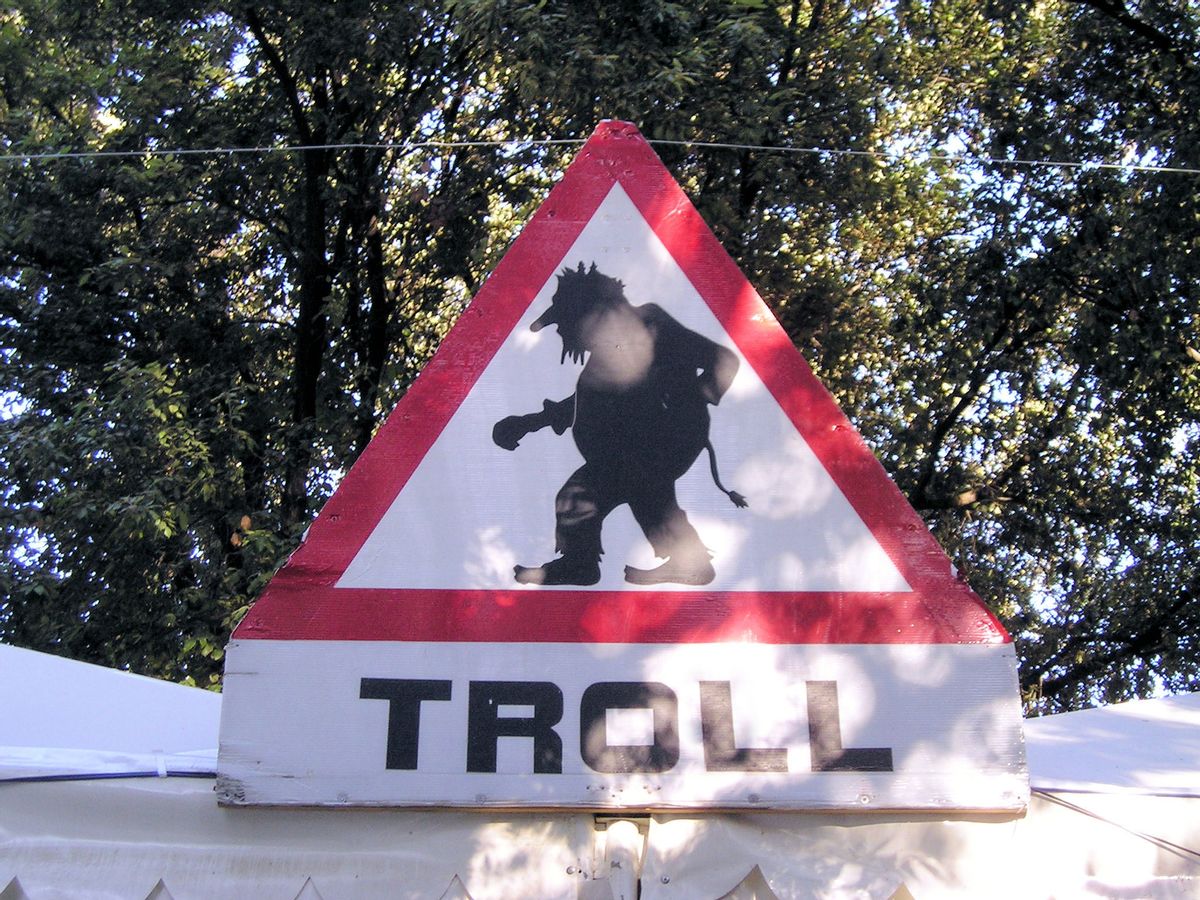 troll warning sign