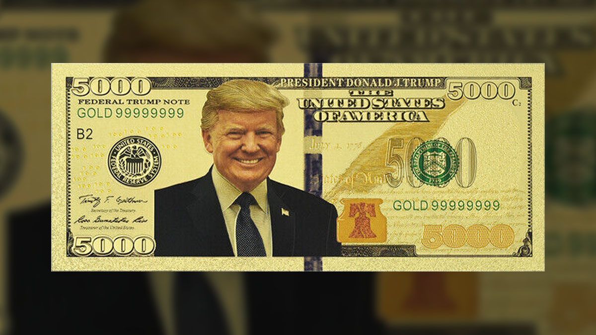 A Reddit user who claimed to work at a bank said that a couple tried to pass off a fake $5000 gold bill with Trump's face on it as if it was real money.