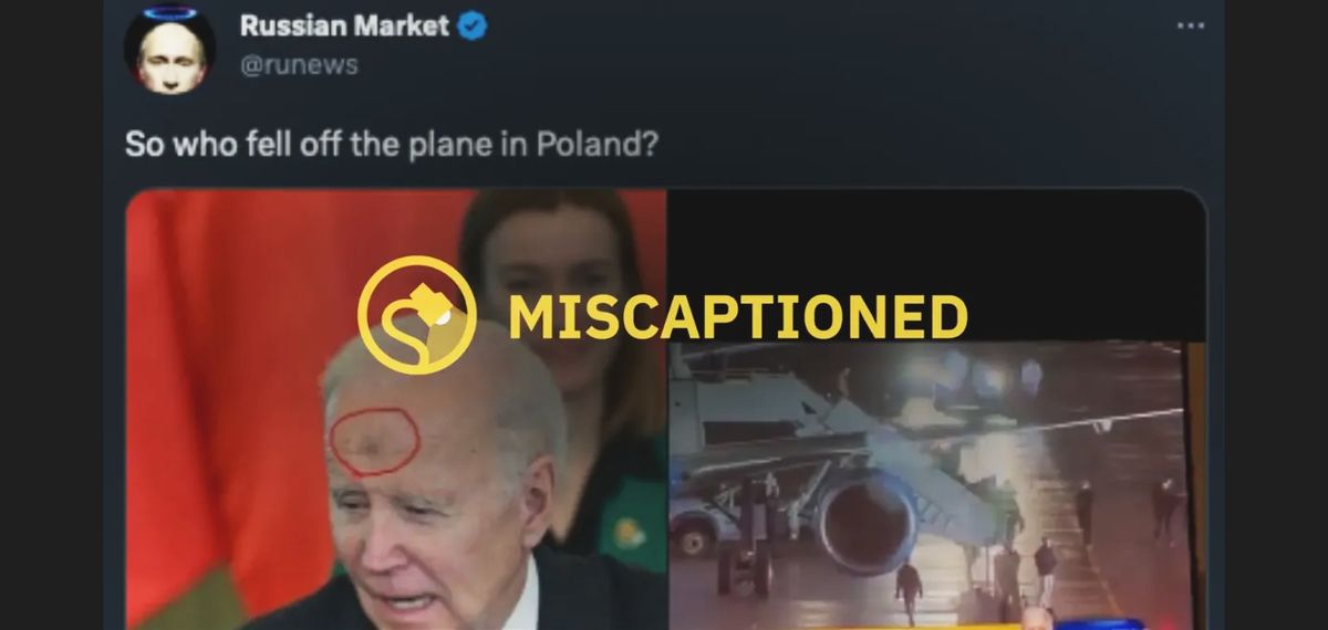 did biden get bruise on forehead falling on plane steps