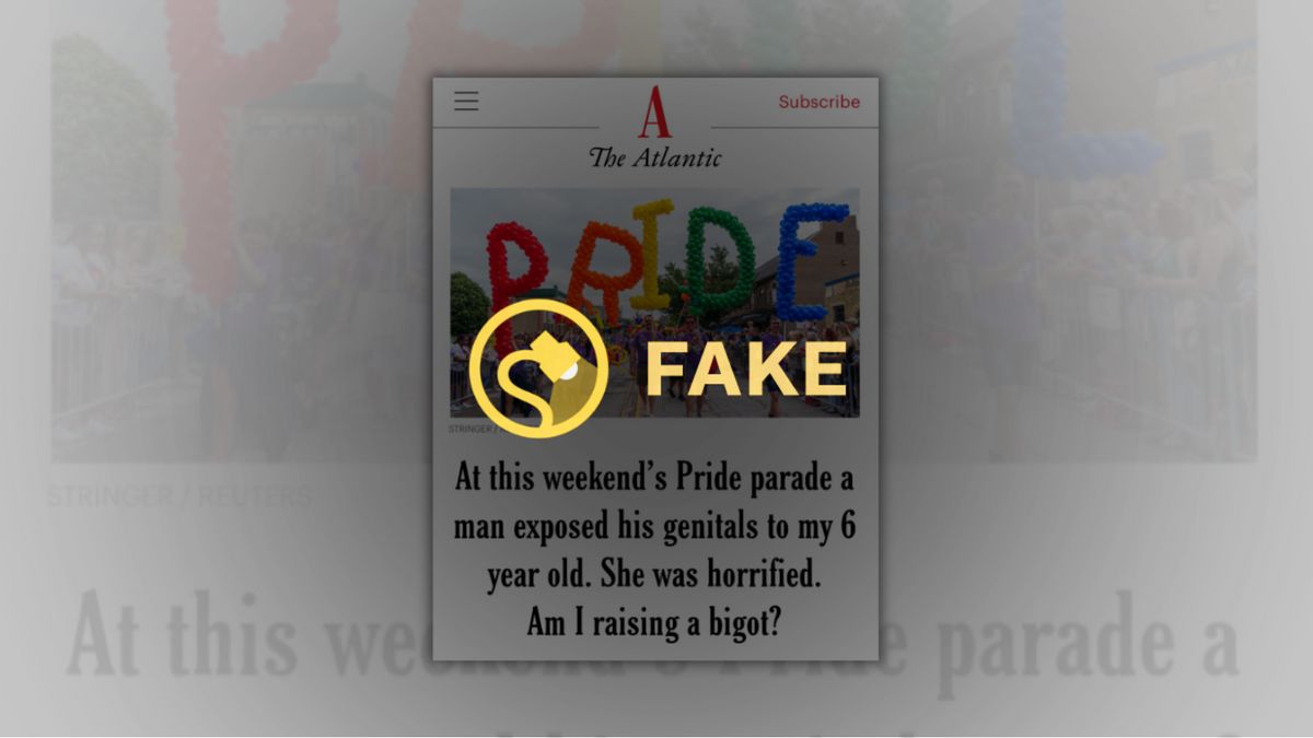 A screenshot claiming to showan Atlantic article about a man exposing his genitals to a 6-year-old was labeled Fake.