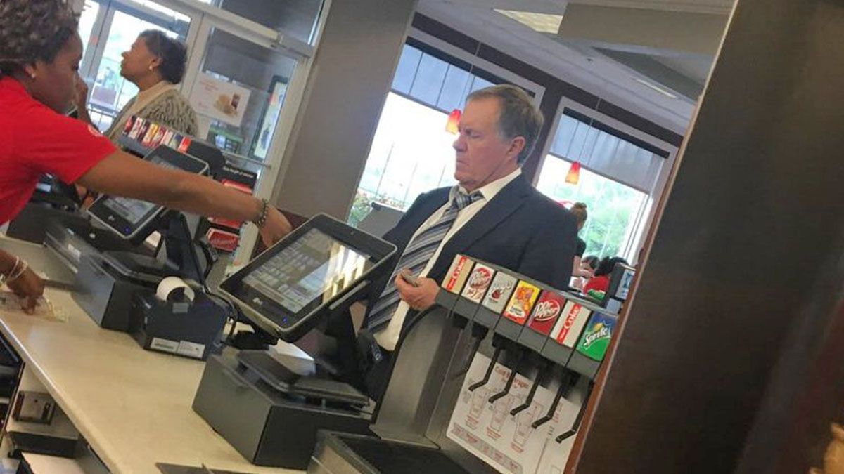 A picture of former New England Patriots head coach Bill Belichick was shared on X formerly Twitter with a caption claiming it was captured in January 2024 in Atlanta for the Falcons job.