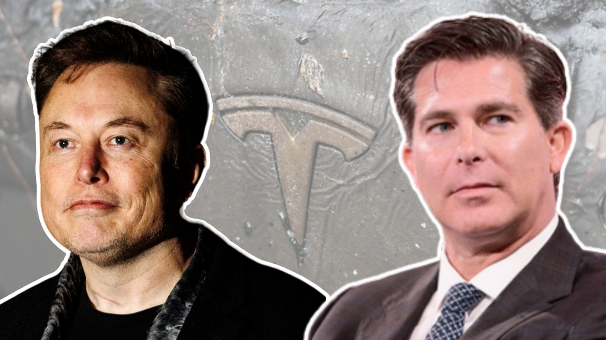 Two white men are pictured next to each other. In the background, you can faintly see a yellow T logo.