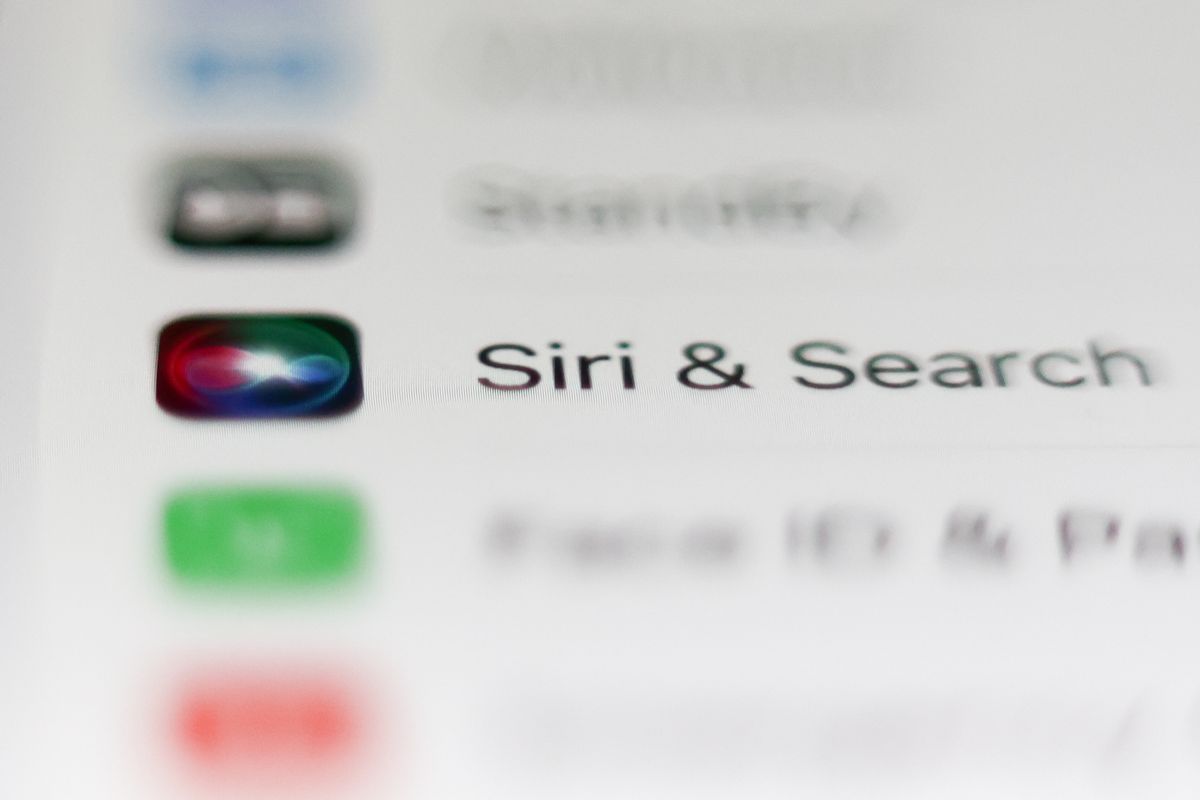 A photo of an iPhone's "Siri and Search" setting.