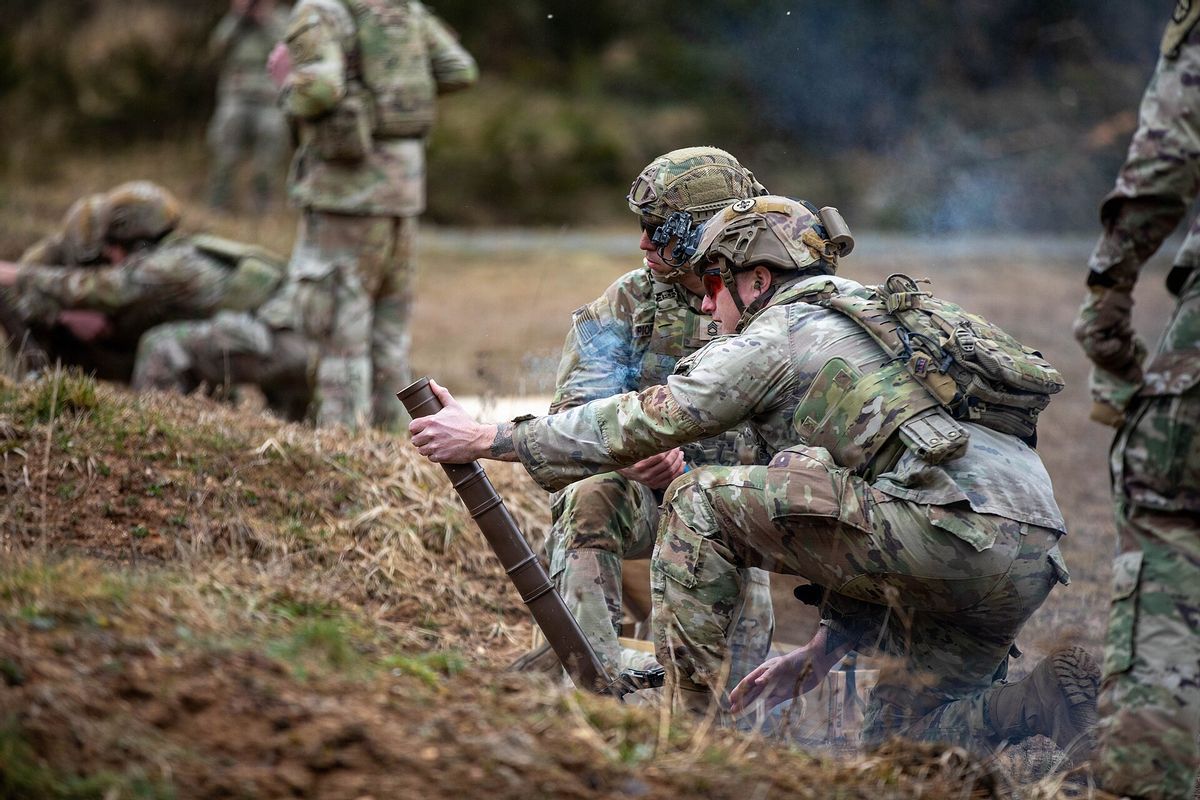 U.S. soldiers participate in a training exercise.