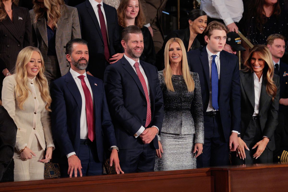 Image shows all of U.S. President Donald Trump's children attending his State of the Union address in 2026.