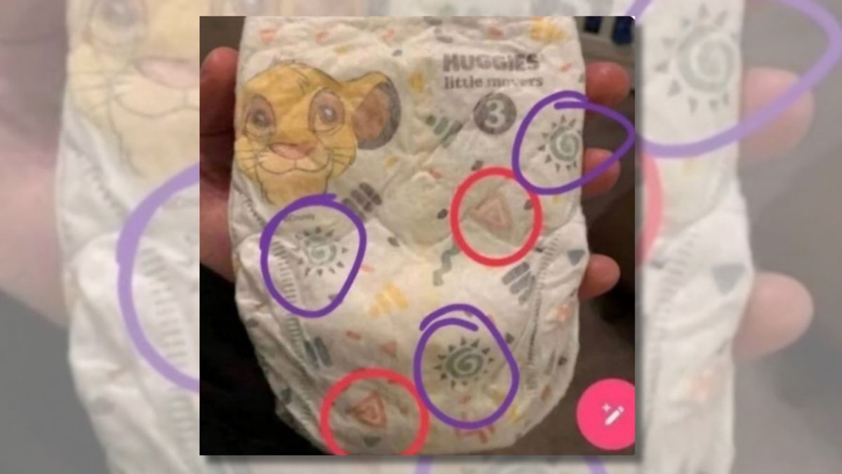 Image shows a Huggies Lion King-themed diaper. 