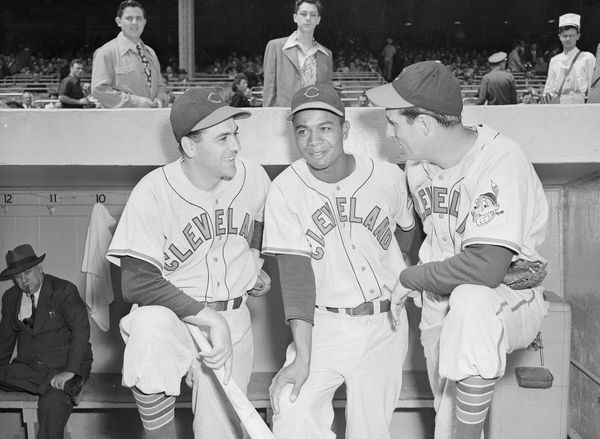 Larry Doby and Lou Boudreau