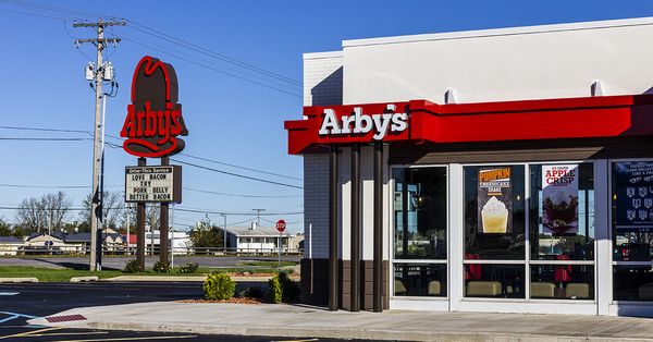 Exterior of Arby's restaurant.