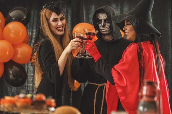 A woman seduces her husband at Halloween party, then finds out he switched costumes with someone else.