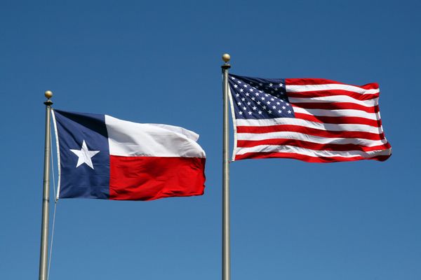 Texas and U.S. flags