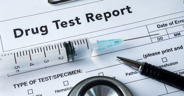 Results of a drug test with a syringe