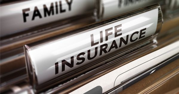 Close-up of files labelled: "Life Insurance."