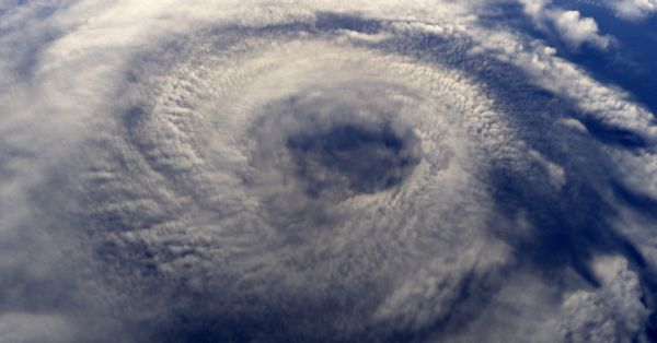 View of a hurricane from above