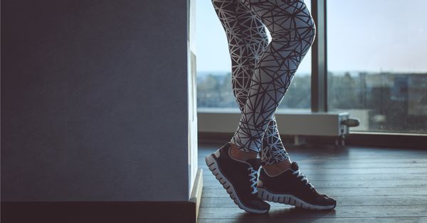 Woman's legs in leggings