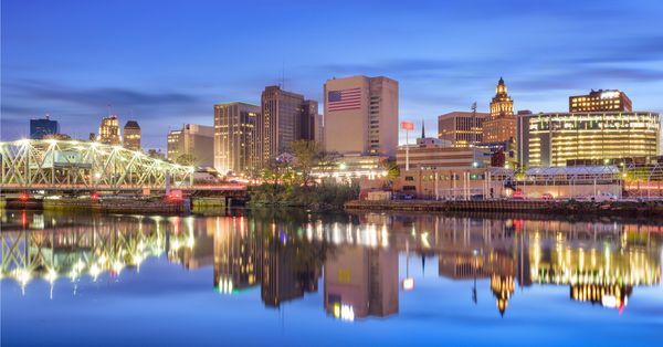 New Jersey skyline during blue hour