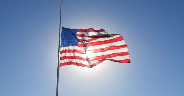 American Flag at half staff
