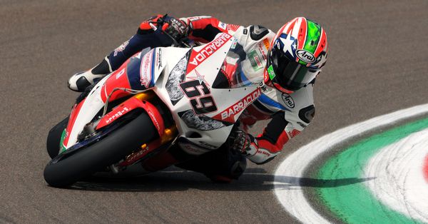 San Marino - Italy - April 30: Honda CBR1000RR SP of PATA Honda World Superbike Team, driven by Nicky Hayden in action during the Superbike Race 1 during the FIM Superbike 2016 at Imola Circuit 2016