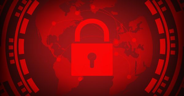 Artistic representation: Lock superimposed over a map