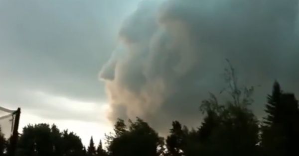 Clouds showing an ominous face