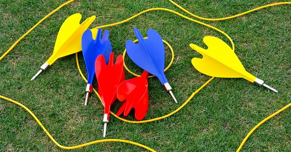 lawn darts on grass