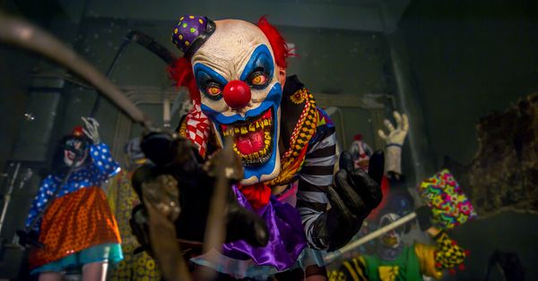 group of scary clowns