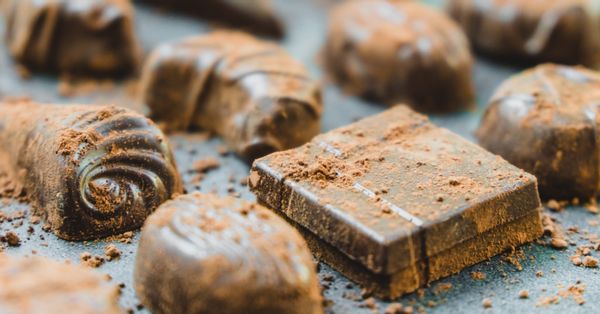 Close-up of chocolate squares