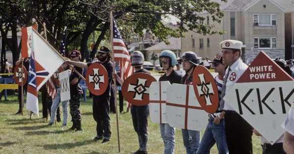 Scene from a 1988 KKK rally, Chicago.