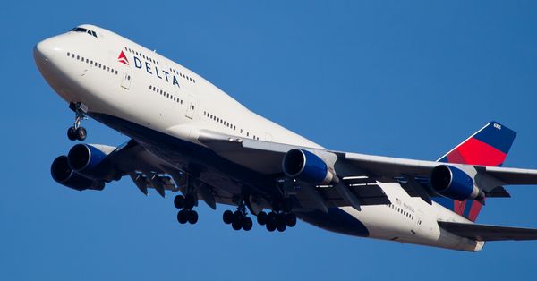 Delta plane in the air.