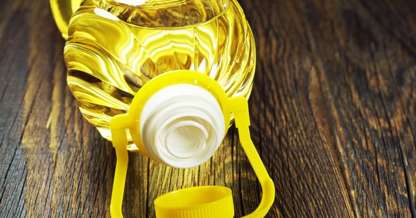 Bottle of canola oil.