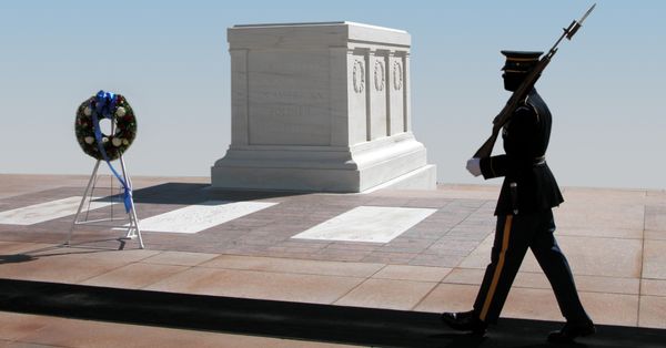 Tomb of the Unknown Soldier in Arlington, Virginia.