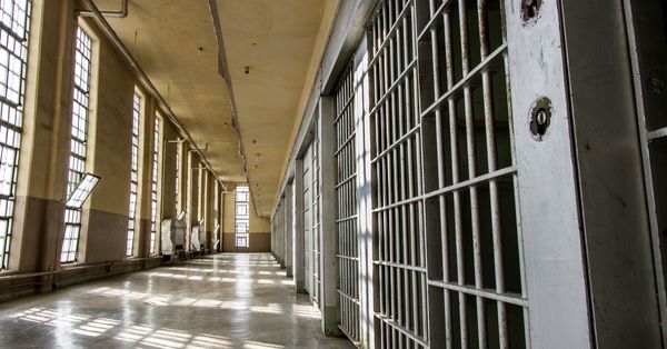 The inside of a prison.